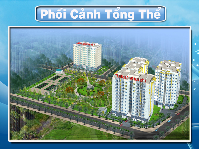 Phối cảnh tổng thể khu chung cư TaniBuilding Sơn Kỳ 1 v&agrave; Sơn Kỳ 2 của TANIMEX tại phường T&acirc;n Sơn Nh&igrave; TP.HCM